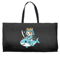 Ninja Cat Samurai Riding Shark Weekender Totes | Artistshot