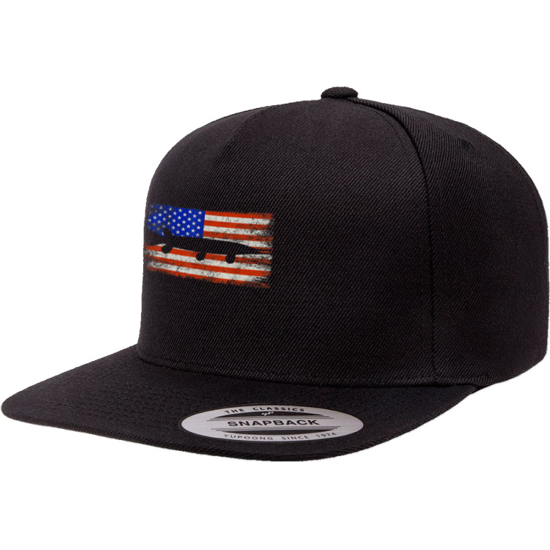 Alligator Gar Fishing Retro American Flag Design T Shirt 5 panel snapback cap by KaseeDheera | Artistshot