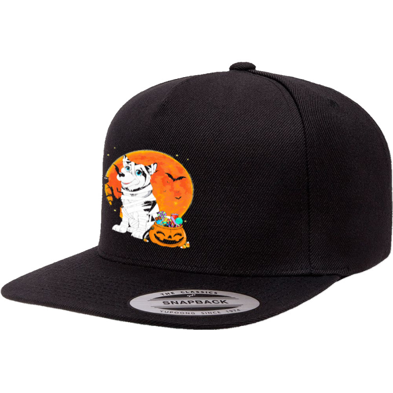 Alaskan Malamute Dog Candy Pumpkin T  Shirt Alaskan Malamute Dog Candy 5 Panel Snapback Cap | Artistshot