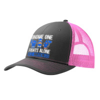 Gnome One Fights Alone Als Awareness Ribbon Supporter Pa Trucker Cap | Artistshot