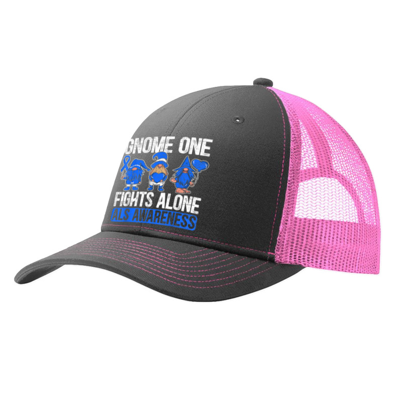 Gnome One Fights Alone Als Awareness Ribbon Supporter Pa Trucker Cap by NathanielDesign | Artistshot