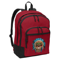 Fluffy Persian Cat Wearing Native American Indian Headdress Basic Backpack | Artistshot