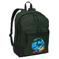 Dolphin Sea Life Save The Ocean Marine Biology Aquarium T Shirt Basic Backpack | Artistshot