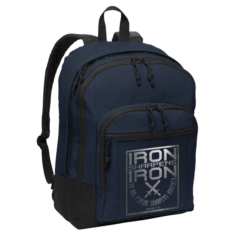 Iron Sharpens Iron  Holy Christian Bible Verse Animations Characters Basic Backpack | Artistshot