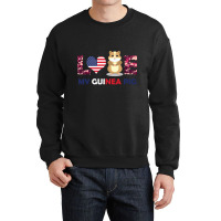 America Flag Love My Guinea Pig Crewneck Sweatshirt | Artistshot