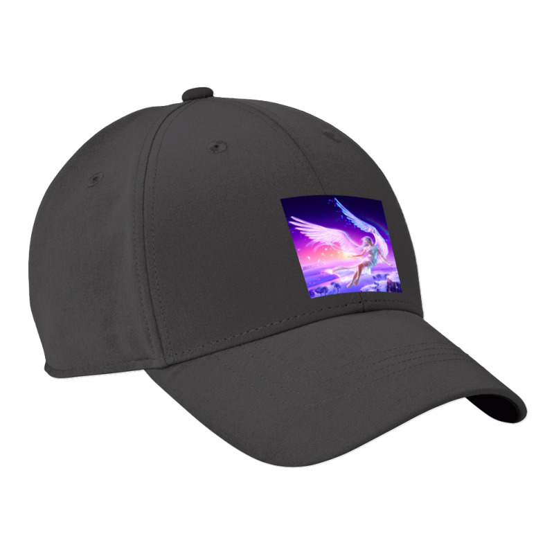 Girl Flying Angel Wings Lights Drawing Fantasy Nike Dri-FIT Cap by RamaArt | Artistshot