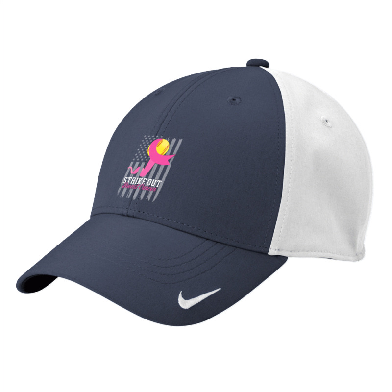 Breast Cancer Softball Strike Out Flag Cancer Survivor Awareness Nike Dri-FIT Cap by circularflap | Artistshot