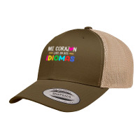 Mi Corazon Late En Dos Idiomas, Bilingual Spanish Teacher Retro Trucker Cap | Artistshot