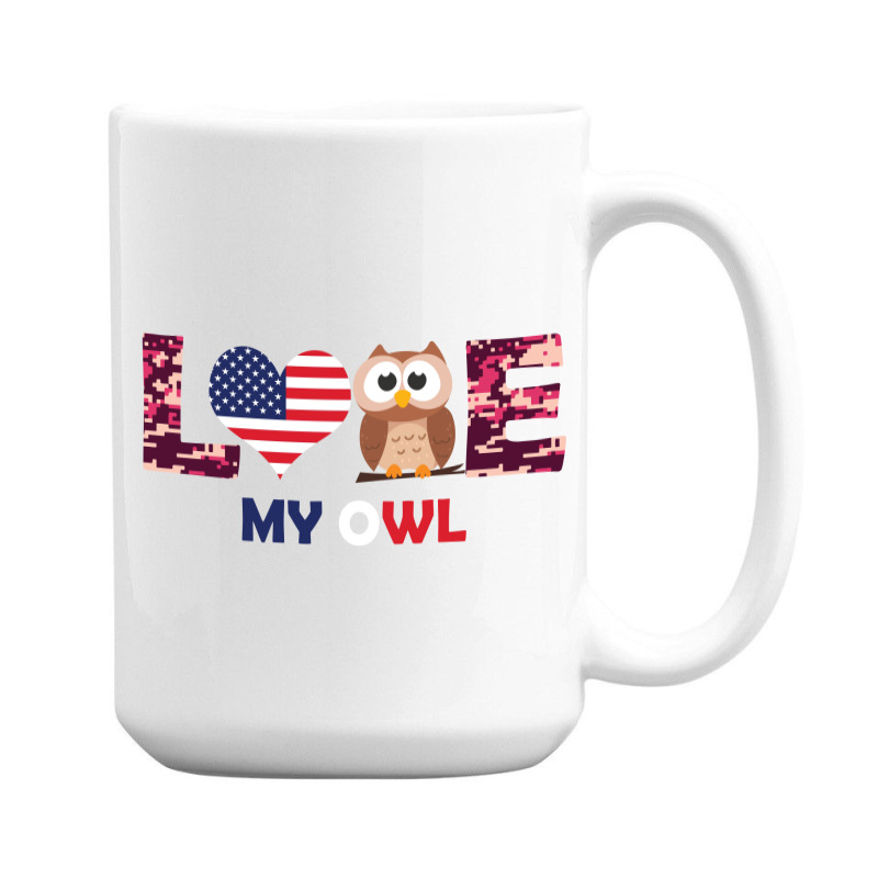 Patriotic American Flag Love My Owl 15 Oz Coffee Mug | Artistshot