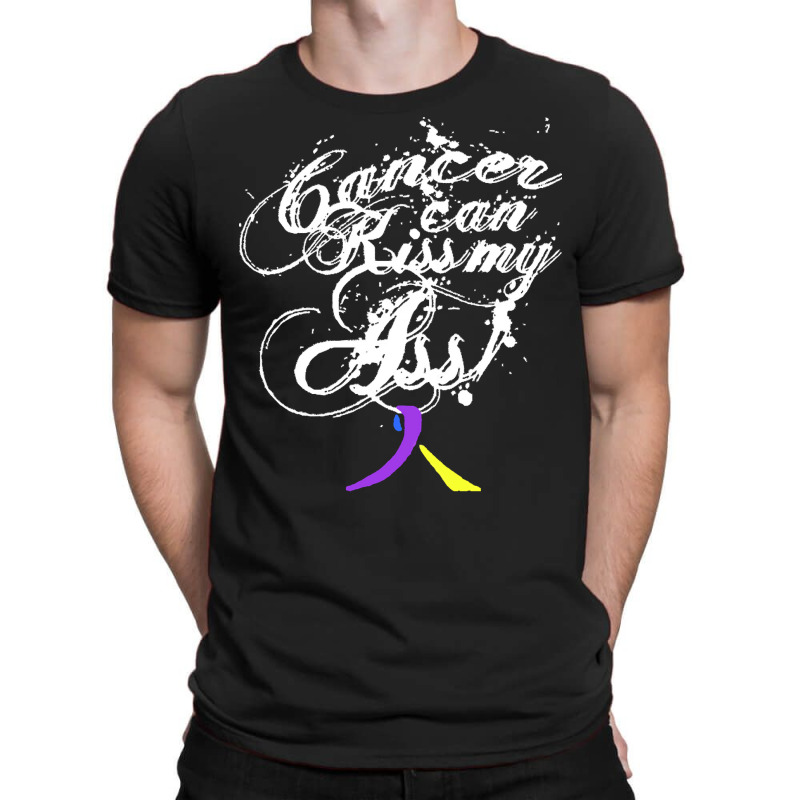 Bladder Cancer T  Shirt Cancer Can Kiss My Ass! Bladder ( Blue, Yellow T-Shirt by excitableattach | Artistshot