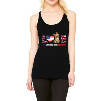 Patriotic American Flag Love My Yorkshire Terrier Racerback Tank | Artistshot