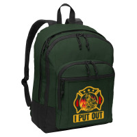 Firefighter T  Shirt Fire Rescue Firefighter I Put Out Fireman T  Shir Basic Backpack | Artistshot