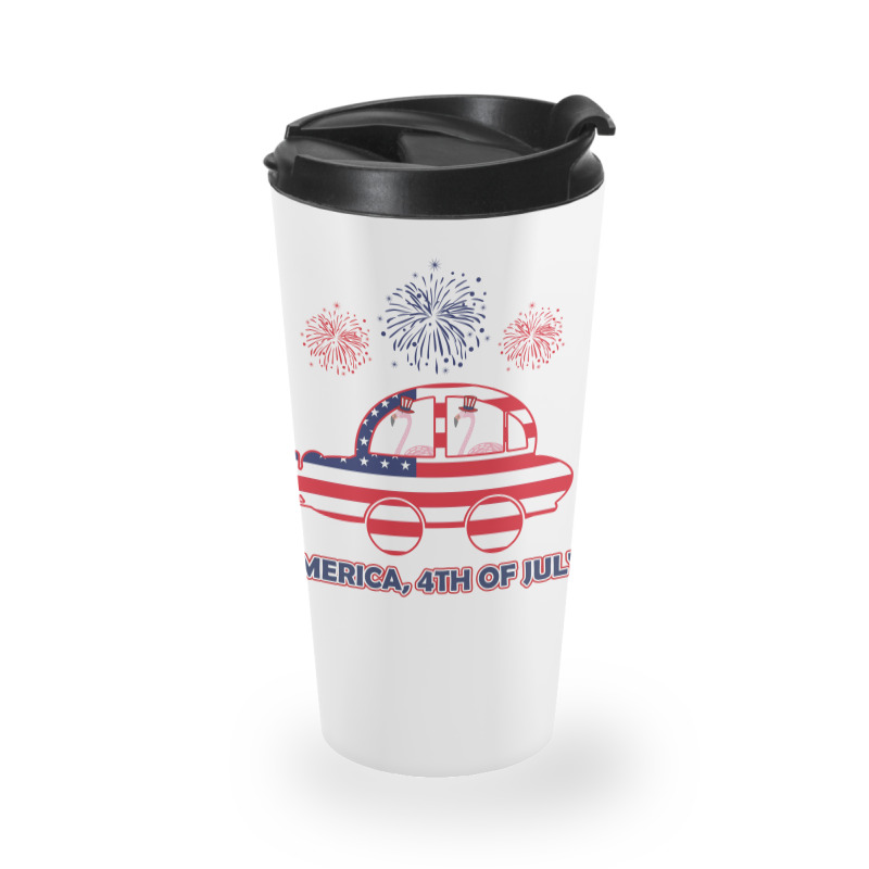 Patriotic Flamingo America 4t Of July Travel Mug | Artistshot