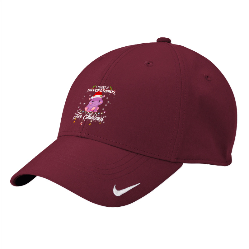 Hippopotamus I Want A Hippopotamus For Christmas Xmas Hippo 1282 Hippo Nike Dri-fit Cap | Artistshot