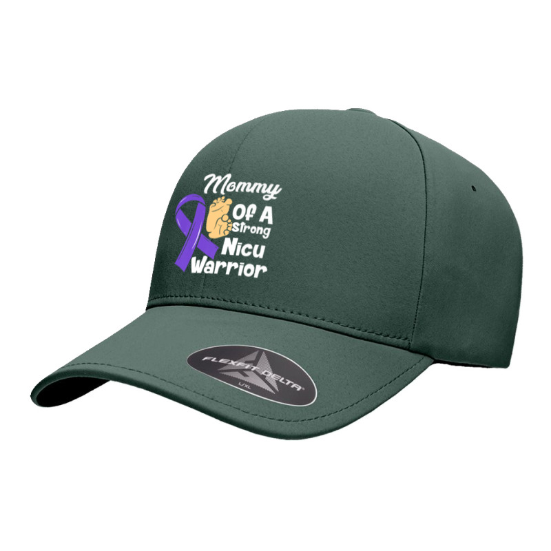 Mommy Of A Strong Nicu Warrior Baby Purple Ribbon Awareness Premium T Seamless Cap | Artistshot