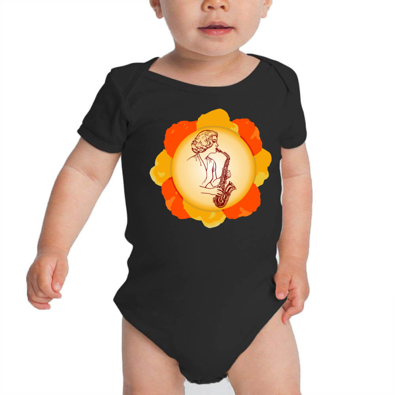 Saxophonist Baby Bodysuit by HRC Design | Artistshot