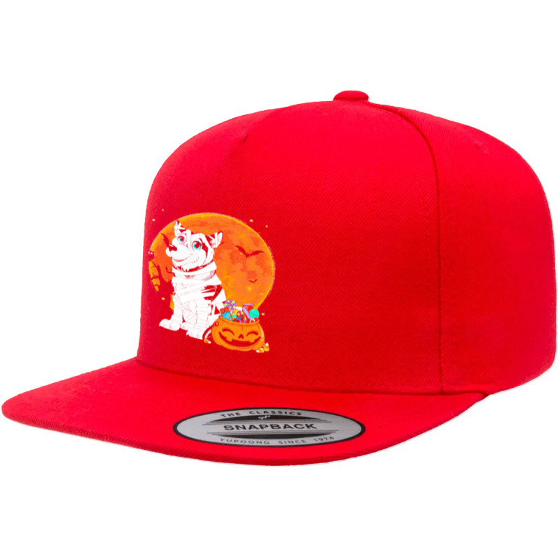 Alaskan Malamute Dog Candy Pumpkin T  Shirt Alaskan Malamute Dog Candy 5 Panel Snapback Cap | Artistshot