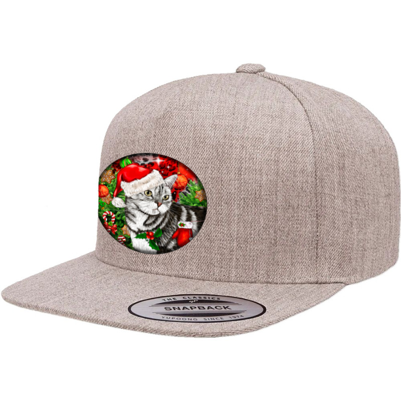 Christmas American Shorthair Cat 5 panel snapback cap by LillyAllenDesigns | Artistshot