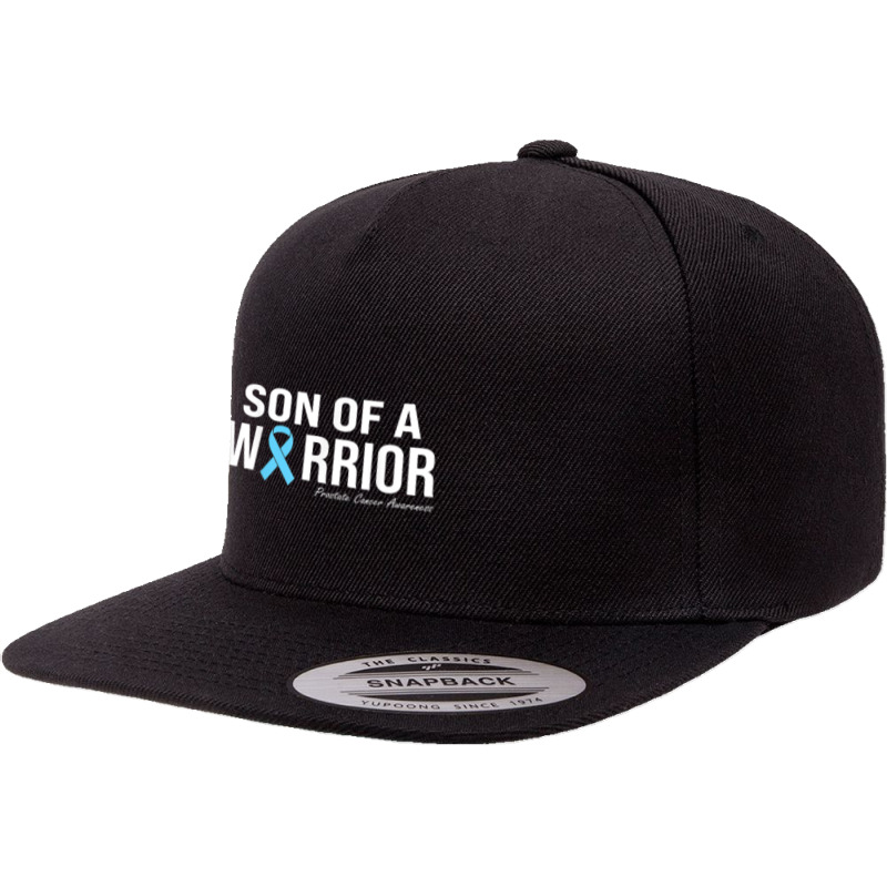 Family Prostate Cancer Awareness Light Blue Son Of A Warrior 5 Panel Snapback Cap | Artistshot