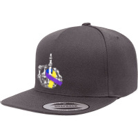 Fuck Bladder Cancer Middle Finger Bladder Cancer Awareness 5 Panel Snapback Cap | Artistshot