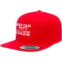 Bangkok Thailand City Skyline Map 5 Panel Snapback Cap | Artistshot