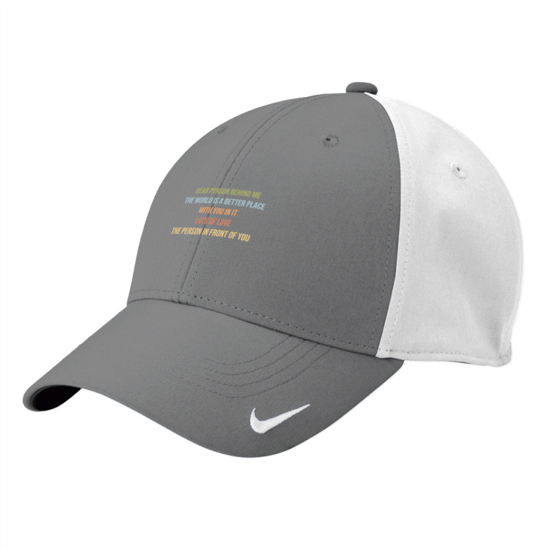 Dear Person Behind Me Funny Retro Quotes & Apparel Woman Man Pullover Nike Dri-FIT Cap by johnjosephmenk | Artistshot