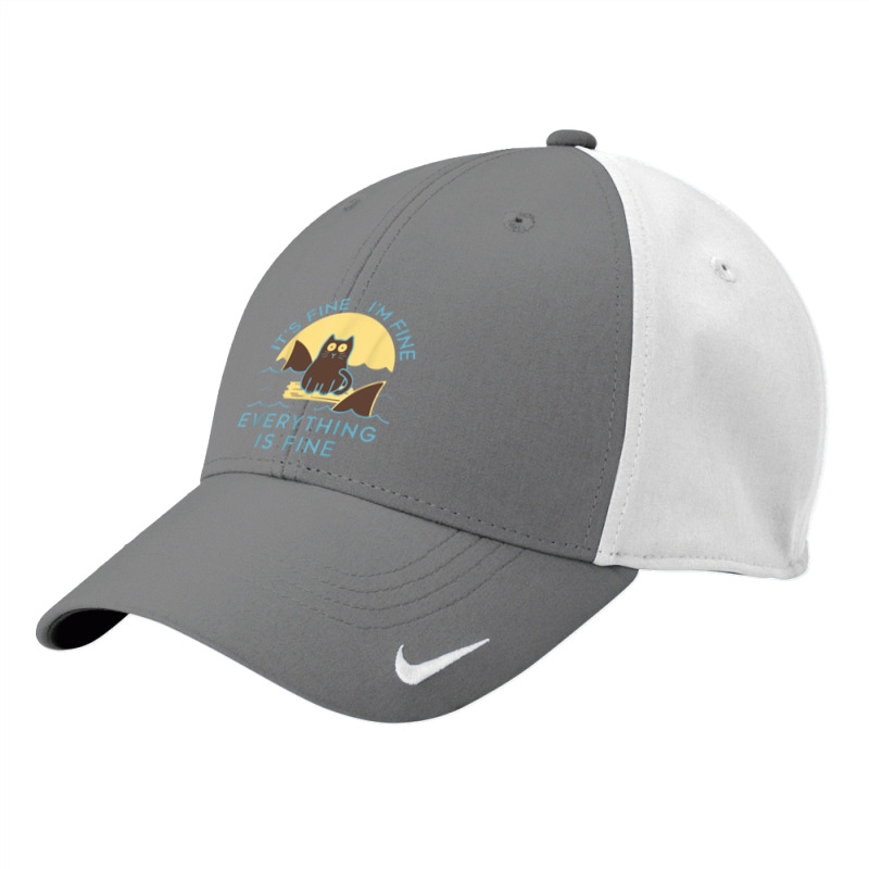 It's Fine I'm Fine Everything Is Fine Funny Cat 1 Nike Dri-fit Cap | Artistshot