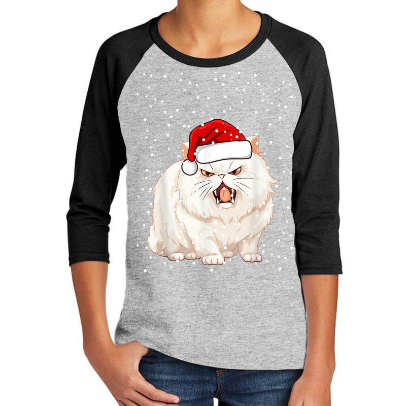 Angry Cat Christmas Youth 3/4 Sleeve by Rebecca Mitchell | Artistshot