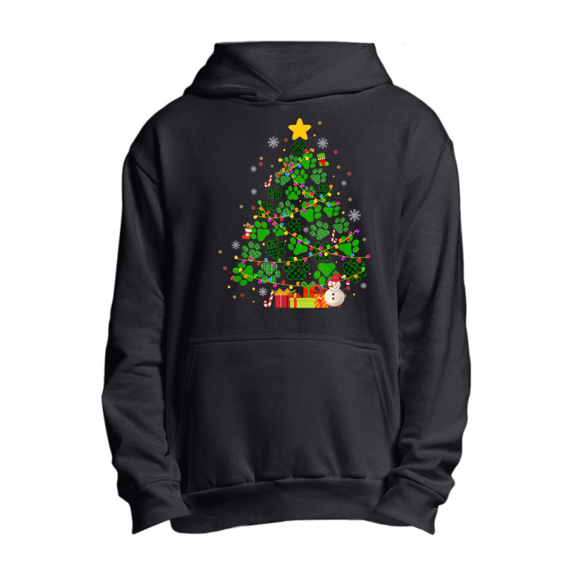 Dog Cat Paws Christmas Tree Urban Pullover Hoodie by Rebecca Mitchell | Artistshot