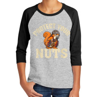 Protect Your Nuts Funny Squirrel Lover Baseball Ca Youth 3/4 Sleeve | Artistshot