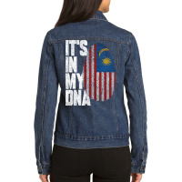 It's In My Dna Malaysian Proud Malaysia Flag Ladies Denim Jacket | Artistshot