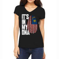 It's In My Dna Malaysian Proud Malaysia Flag Women's V-neck T-shirt | Artistshot