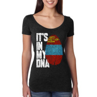 It's In My Dna Mongolian Proud Mongolia Flag Women's Triblend Scoop T-shirt | Artistshot