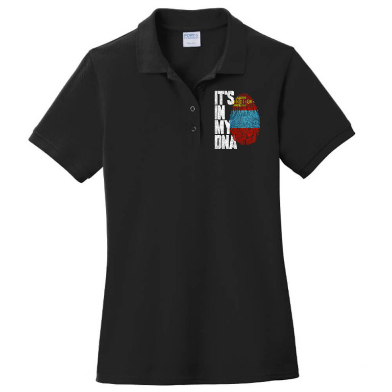 It's In My Dna Mongolian Proud Mongolia Flag Ladies Polo Shirt by moteestyle | Artistshot