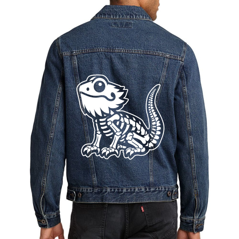 Xray Skeleton Bearded Dragon Funny Men Denim Jacket by Rebecca Mitchell | Artistshot