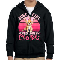 Just A Girl Who Loves Cheetahs Youth Zipper Hoodie | Artistshot