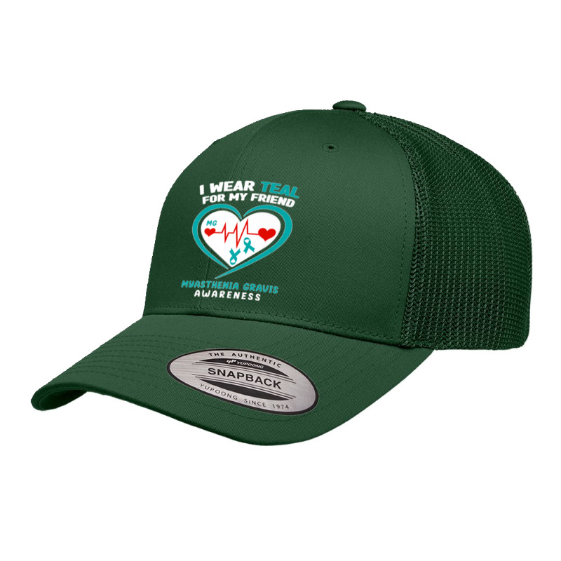 I Wear Teal For My Friend Myasthenia Gravis Awareness Premium T Shirt Retro Trucker Cap | Artistshot