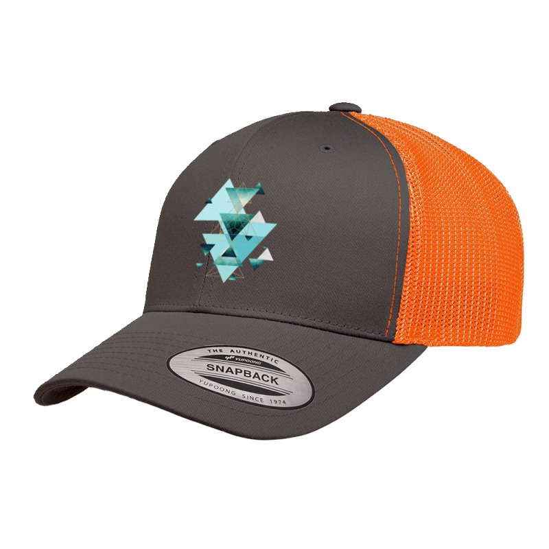 Geometric Triangle Compilation In Teal.png Retro Trucker Cap | Artistshot