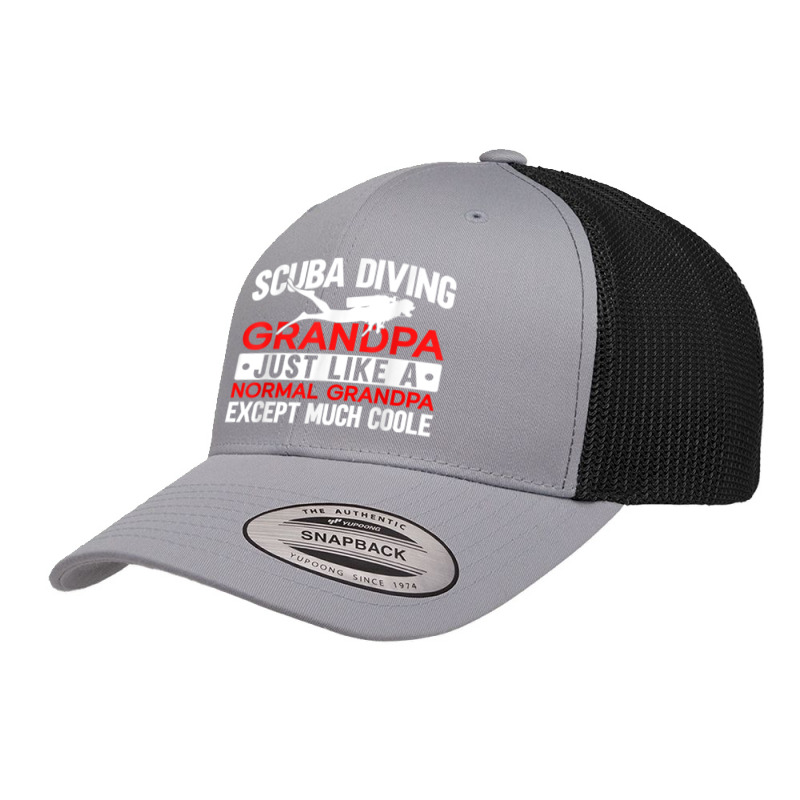 Scuba Diving Grandpa Underwater Ocean Lover Scuba Diver Retro Trucker Cap by Queenie | Artistshot