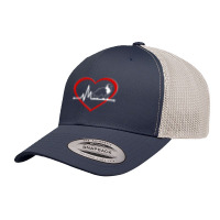 Bernese Mountain Dog Love Heartbeat  Nickers® On Redbubble Retro Trucker Cap | Artistshot