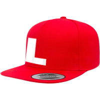 Letter L Capital Alphabet Monogram Initial T Shirt 5 Panel Snapback Cap | Artistshot