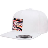 Modern Contemporer Digital Abstract Painting In Colors 5 Panel Snapback Cap | Artistshot