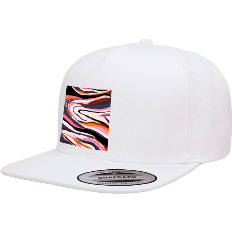 Modern Contemporer Digital Abstract Painting In Colors 5 Panel Snapback Cap | Artistshot