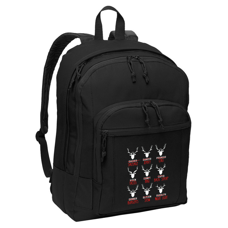 Deer Hunter All Of Santa's Reindeer Tee Basic Backpack by strawberriesandscream | Artistshot