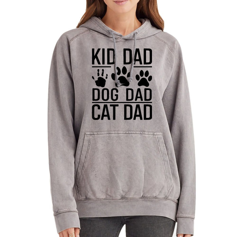 Funny Kid Dog Cat Dad Vintage Hoodie by Kasey | Artistshot