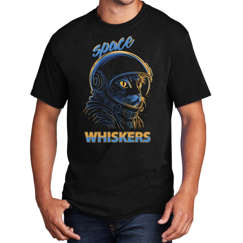 Space Kitty Whiskers Basic T-shirt | Artistshot