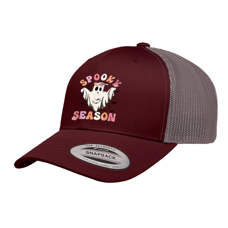 Spooky Season October Halloween Ghost Boo Quote Saying Meme Retro Trucker Cap | Artistshot