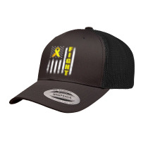 Bone Cancer Fight Sarcoma Cancer Awareness American Flag Retro Trucker Cap | Artistshot