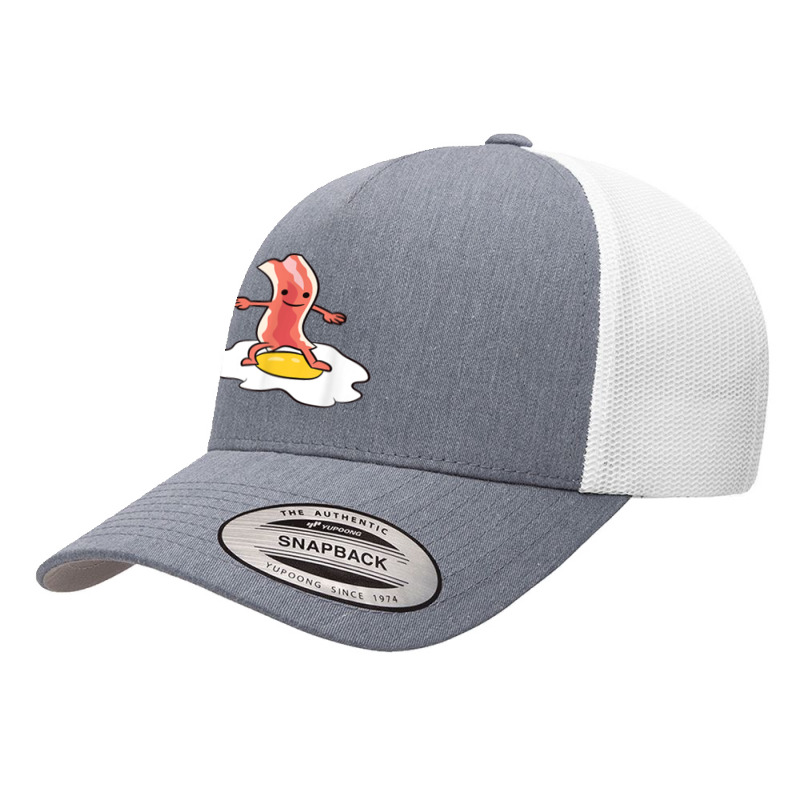 Kawaii Bacon Surfing On Fried Egg Breakfast Egg And Bacon For Fans Yupoong Trucker Cap by BethelThrift | Artistshot