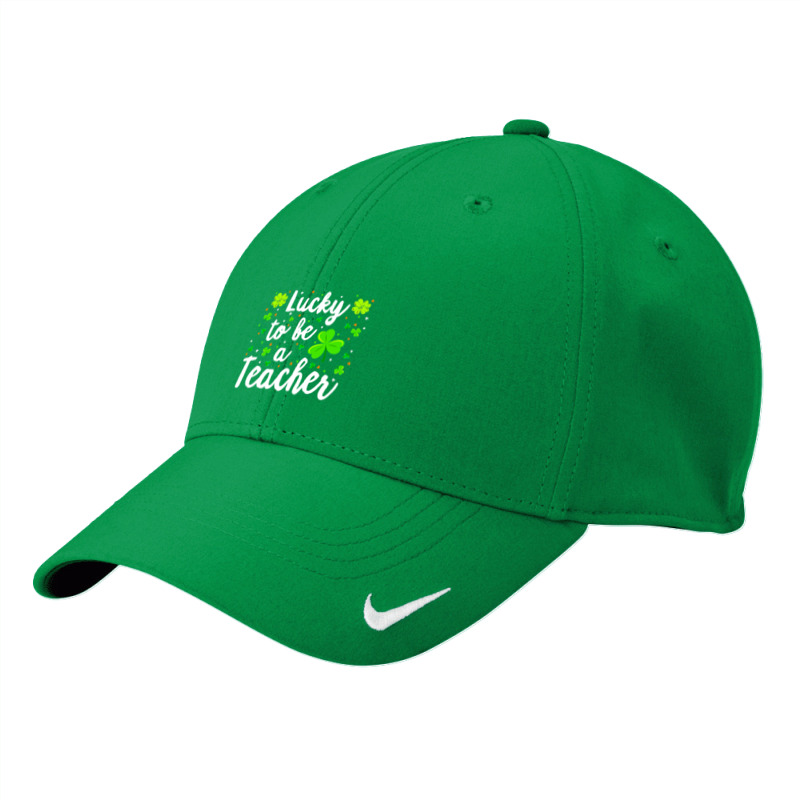 St Patricks Day Teacher  Lucky To Be A Teacher Nike Dri-fit Cap | Artistshot